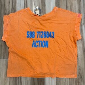 NWT MAP Cropped Tee-> POWER ON A TEE